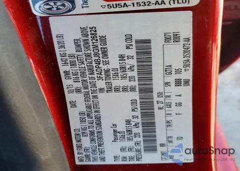 2016 Ford Fiesta Se z USA, uszkodzony, nr VIN 3FADP4BJ8GM126825